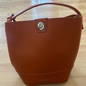 Expressions NYC Burnt Orange Crossbody Bag Purse Shoulder Bag Bucket Bag